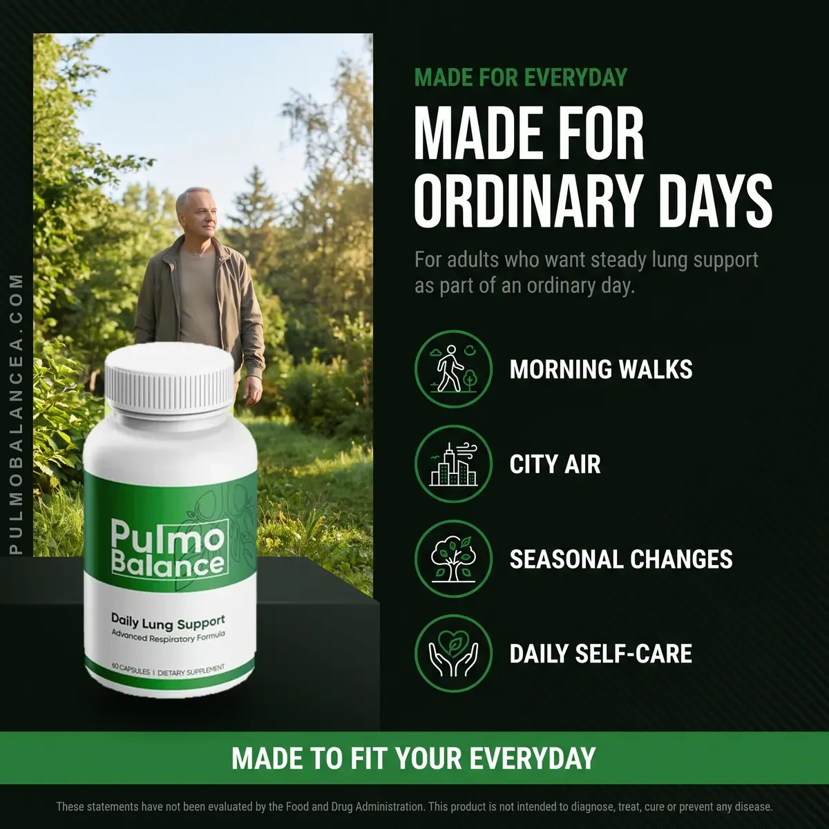 Pulmo Balance is made for everyday use: morning walks, city air, seasonal changes and daily self-care